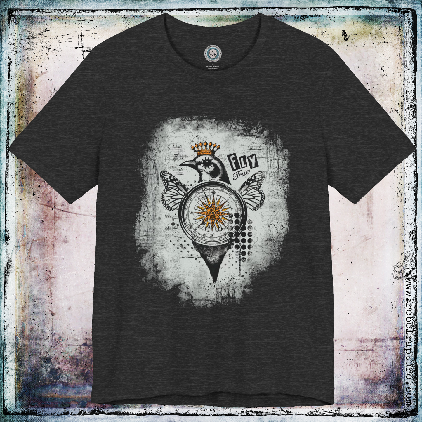 Fly True. Inspirational Grungy Design. Unisex T-Shirt
