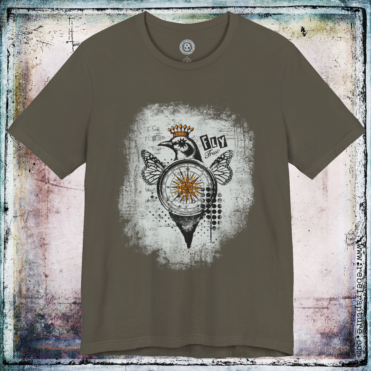 Fly True. Inspirational Grungy Design. Unisex T-Shirt