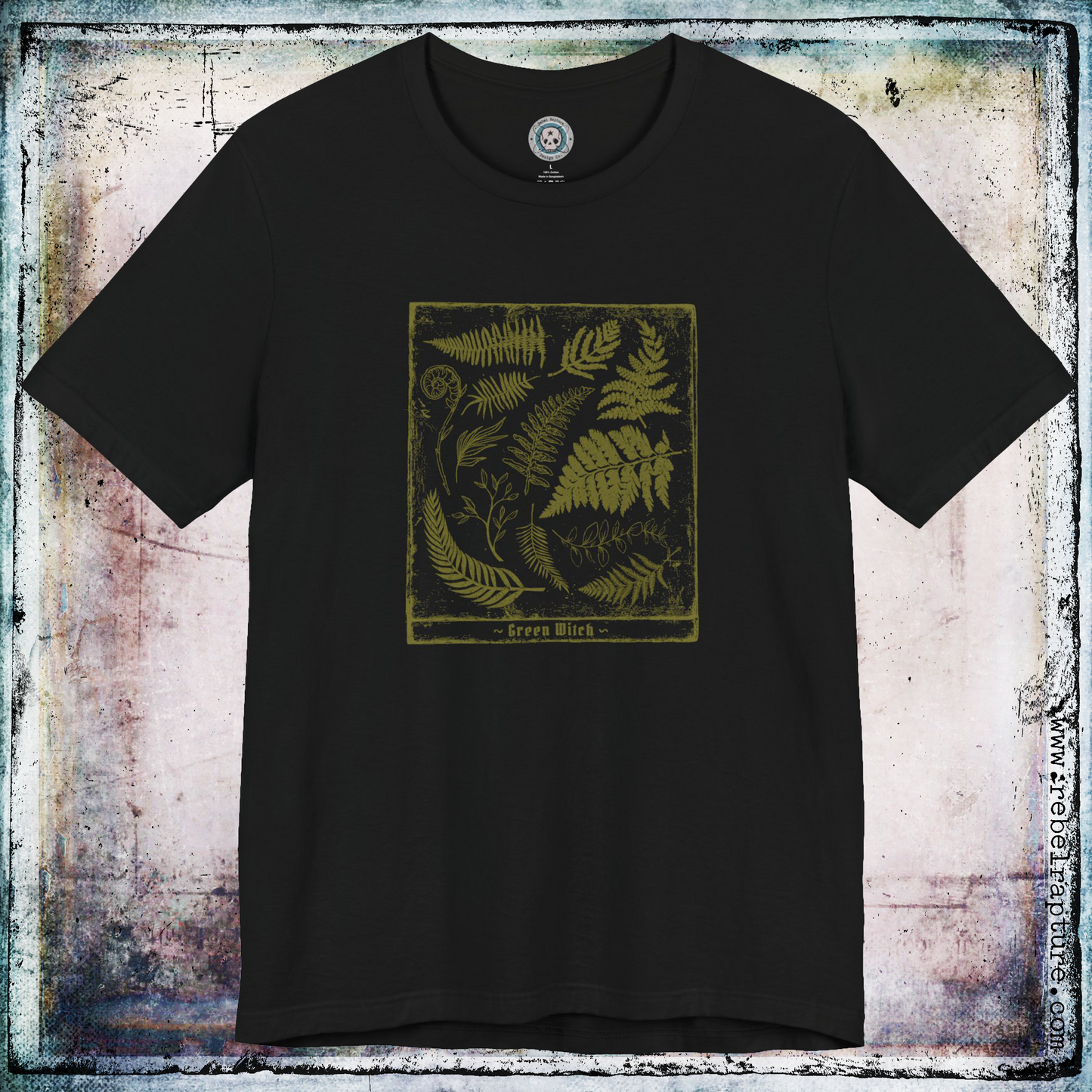 Green Witch. Grungy Ferns and Foliage. Unisex T-Shirt